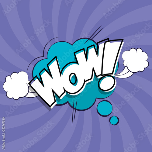 expression bubble with wow pop art style