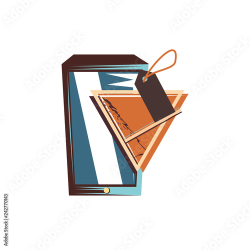 smartphone with commercial tag