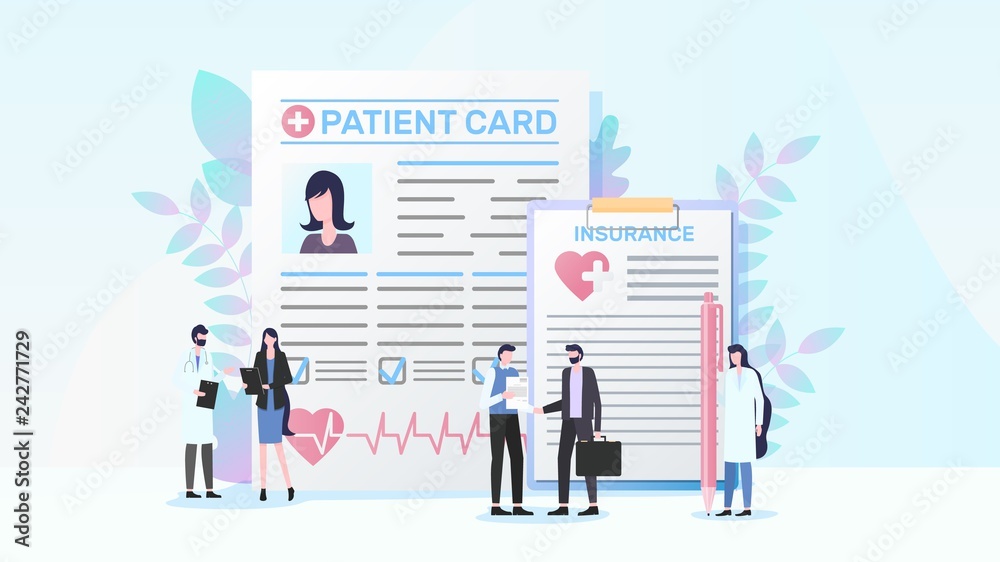 Obraz premium Health Insurance Program Flat Vector Concept