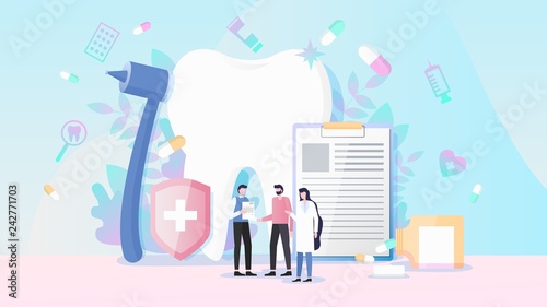 Heath and Dental Insurance Flat Vector Concept