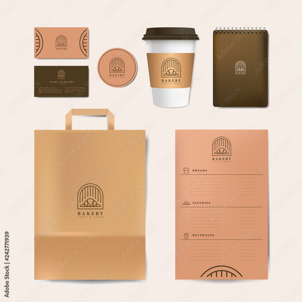 Paper branding mockup vector set Paper branding mockup vector set