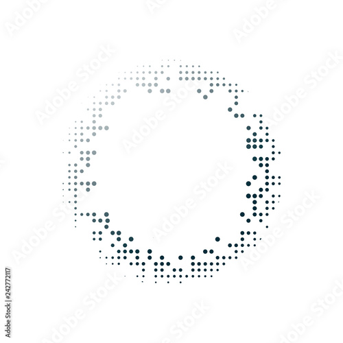 Black halftone badge on white background vector
