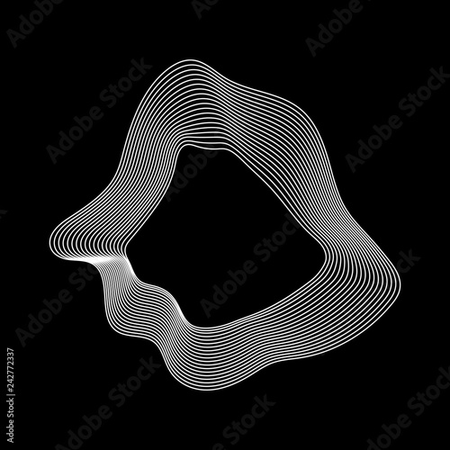 Monochrome abstract contour lines collection