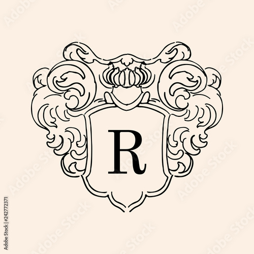 Vintage flourish ornament illustration