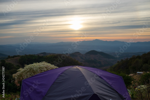 Camping in the mountainsat Doi Samer Dao, Nan. Thailand