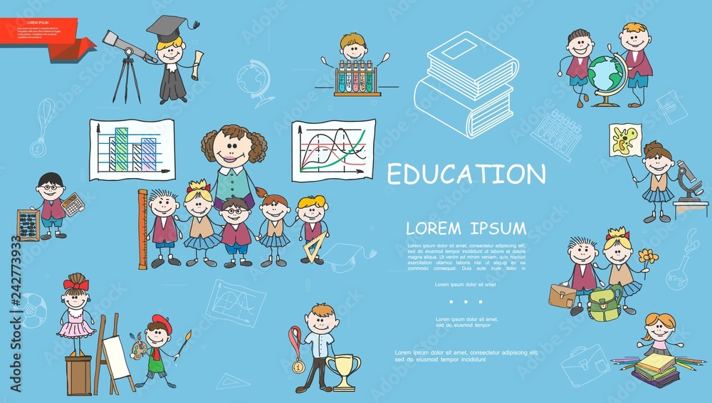 Sketch School Education Concept Sketch School Education Concept