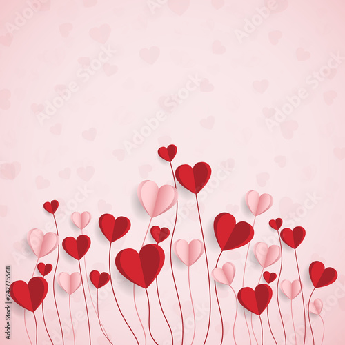 Happy valentine day. with creative love composition of the hearts. Vector illustration