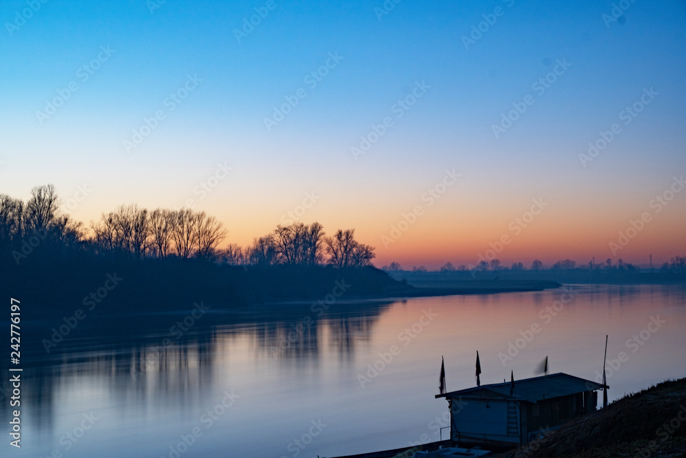 Sunset on the Po river - Cremona, Italy
