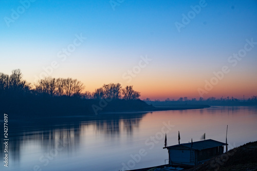 Sunset on the Po river - Cremona, Italy 