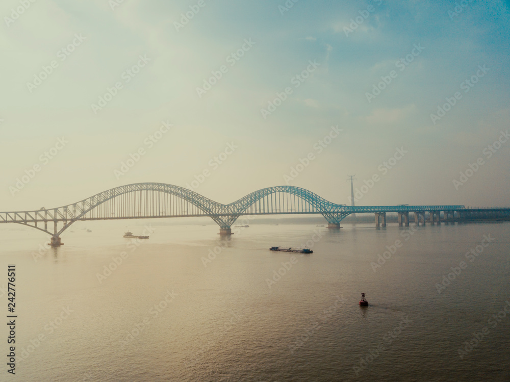 Aerial view of Nanjing Dashengguan Yangtze River Bridge Aerial view of Nanjing Dashengguan Yangtze River Bridge