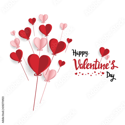 Happy valentine day. with creative love composition of the hearts. Vector illustration