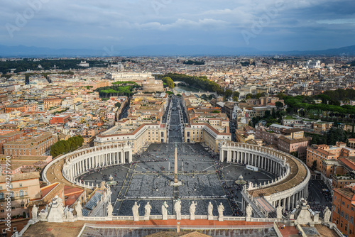 Aerial view St Peter Square (Piazza San Pietro)