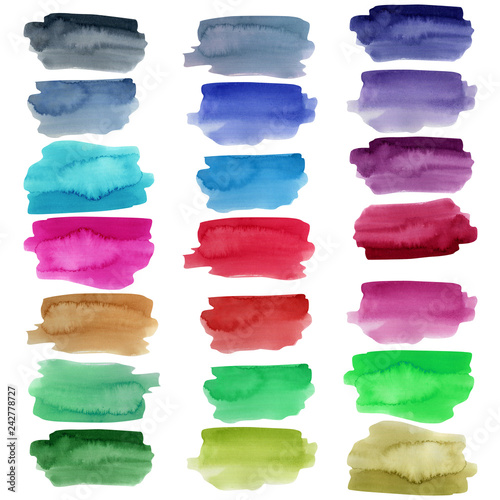 Watercolor strokes collection, bright color elements