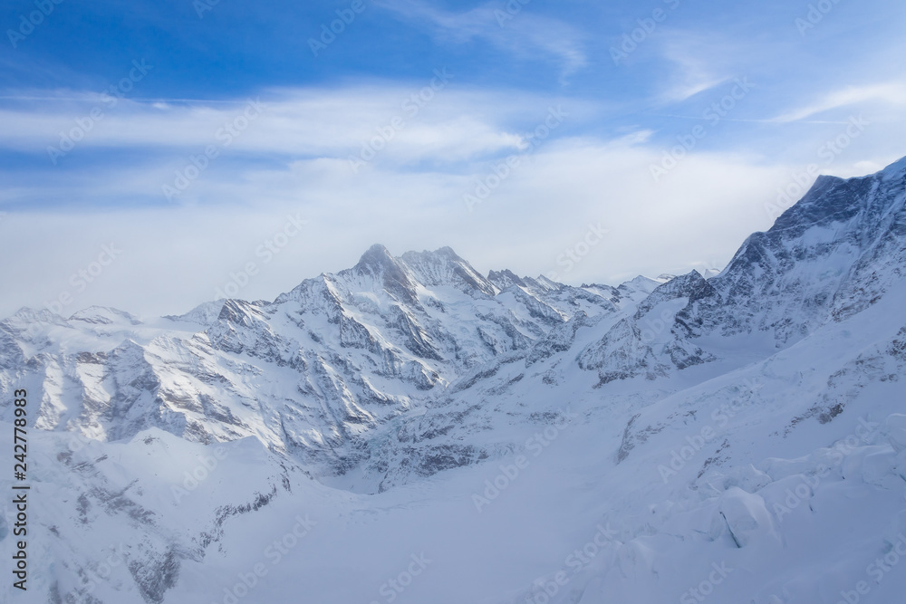 Obraz premium Winter and Snow in Jungrau, Switzerland