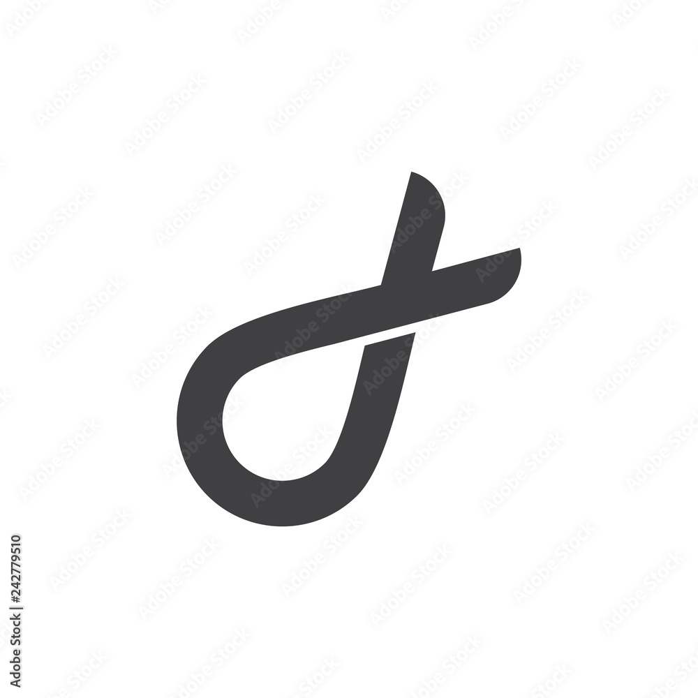 abstract letter d simple ribbon logo vector abstract letter d simple ribbon logo vector
