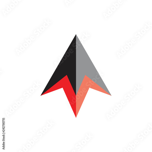 simple 3d arrow up symbol vector