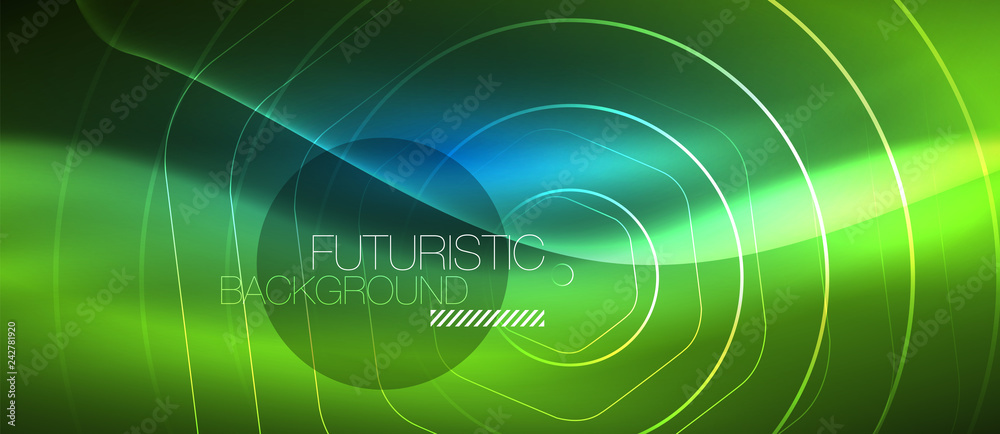 Neon glowing lines, magic energy space blue light concept, abstract background wallpaper design Neon glowing lines, magic energy space blue light concept, abstract background wallpaper design