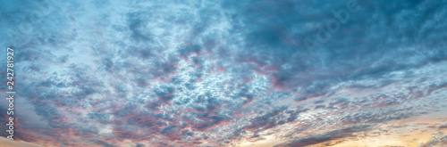 Panoramic View of Colorful Skies During a the Sunset Hours photo