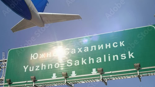 Airplane Take off Yuzhno-Sakhalinsk photo