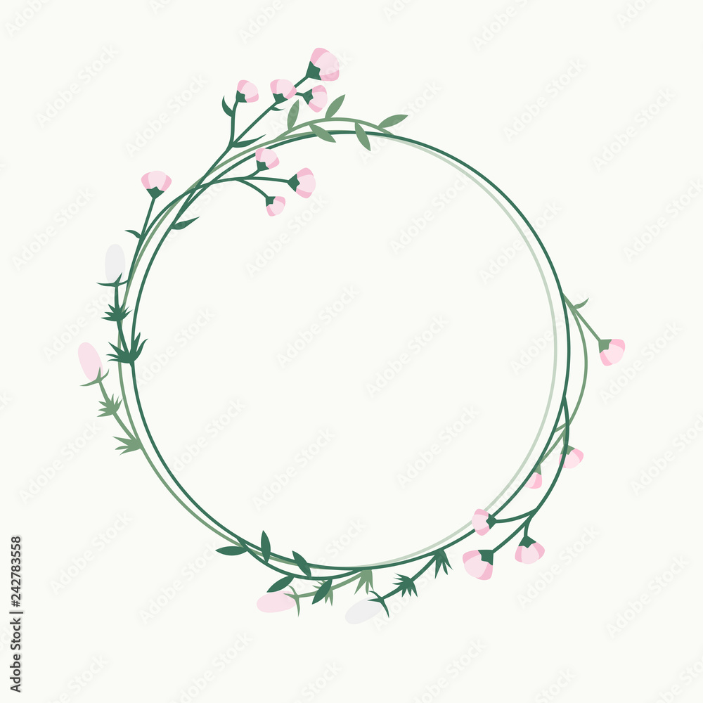 Floral frame badge illustration