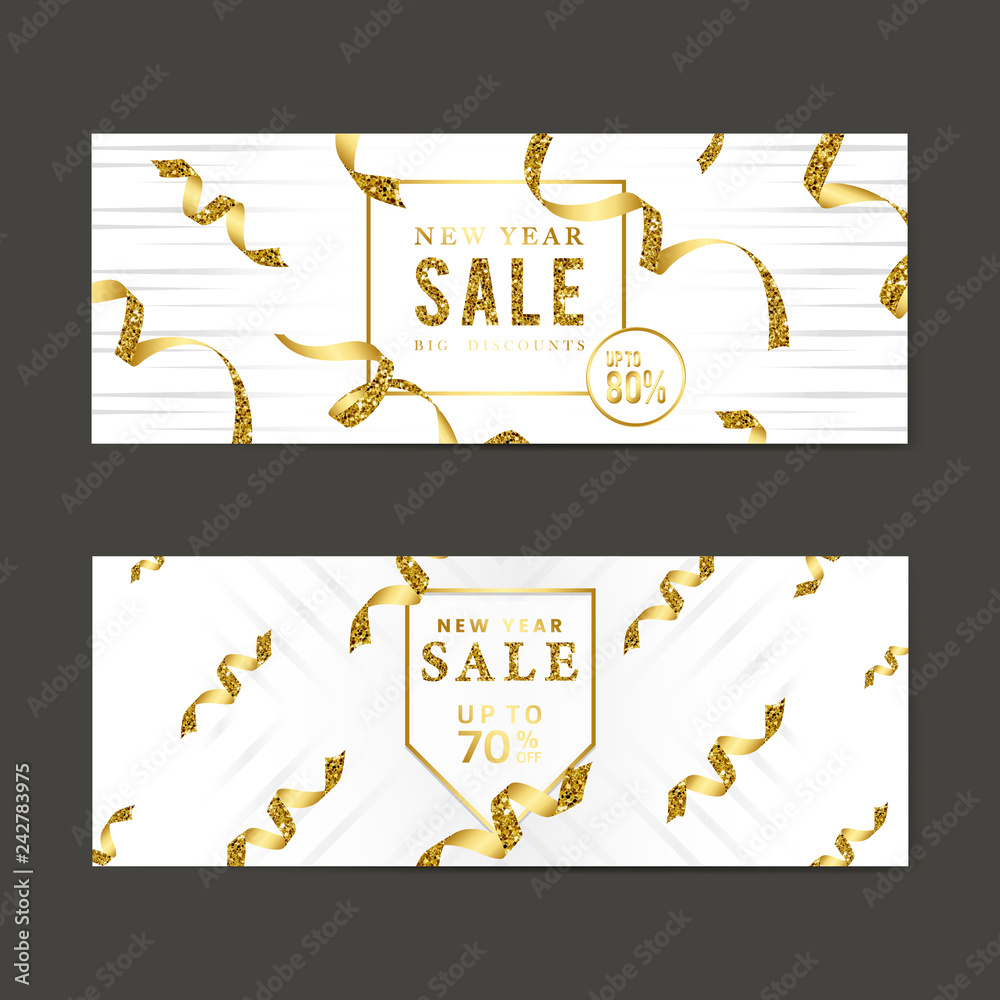 Golden sale sign vector set Golden sale sign vector set