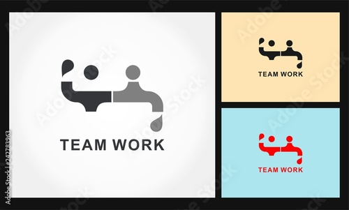 team work icon vector logo