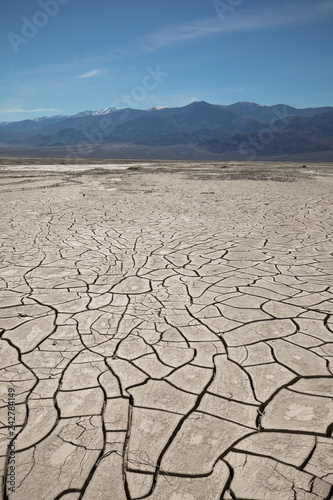 Death Valley Nation Park - Deep Dry Cracks on Desert Ground