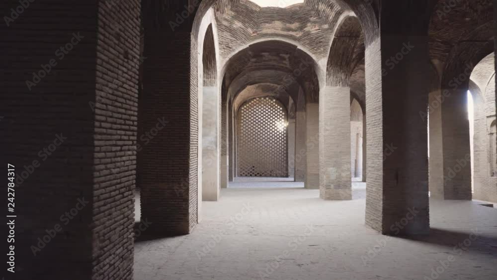 Old columns and arches inside Jameh Mosque of Isfahan, Iran Old columns and arches inside Jameh Mosque of Isfahan, Iran