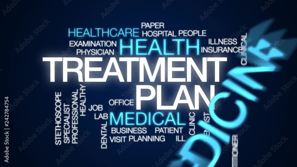 Treatment plan animated word cloud. Kinetic typography. Treatment plan animated word cloud. Kinetic typography.