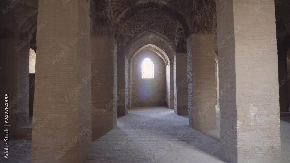 Old columns and arches inside Jameh Mosque of Isfahan, Iran Old columns and arches inside Jameh Mosque of Isfahan, Iran