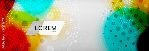 Background abstract - blurred dotted color circle shape, techno bubbles