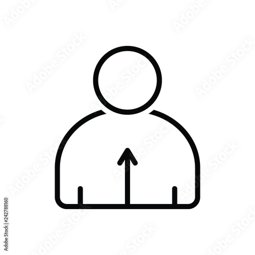 Black line icon for direct 
