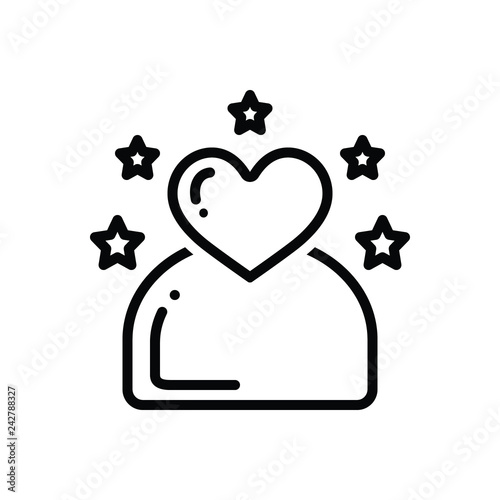 Black line icon for humble