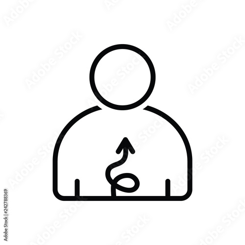 Black line icon for indirect unobserved unmarked indiscernible