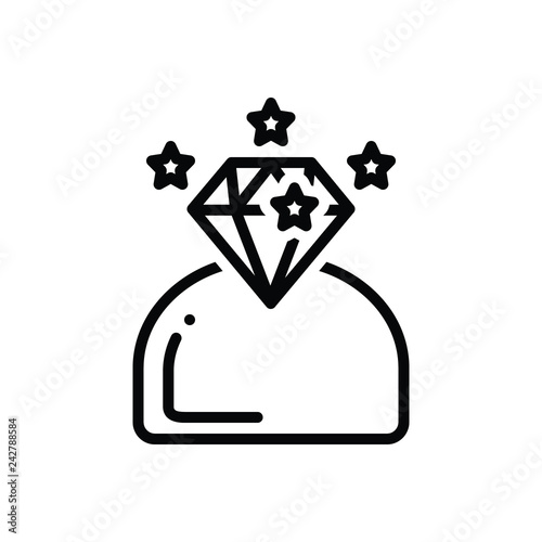 Black line icon for brilliant
