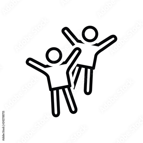 Black line icon for cheerful 