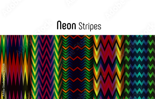 Set of seamless striped patterns