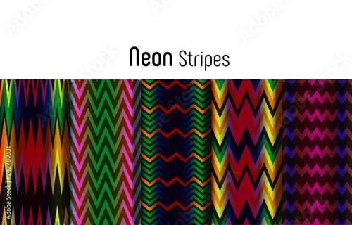 Set of seamless striped patterns