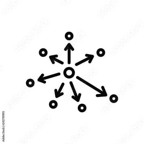 Black line icon for decentralized 