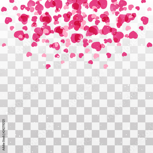 Hearts background with transparent effect