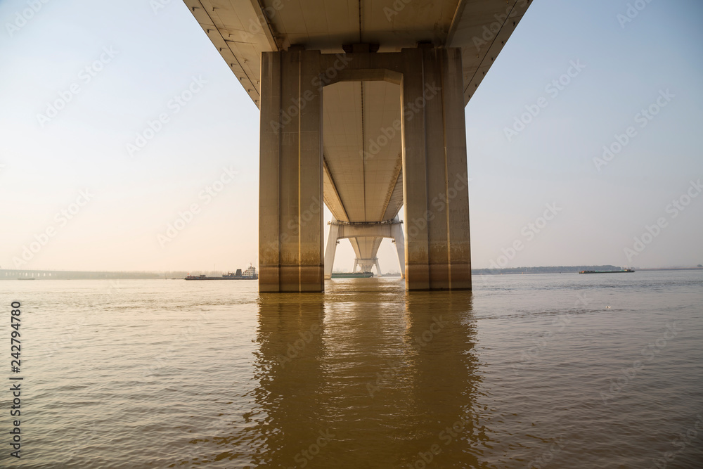 Construction pillars of the Yangtze river bridge