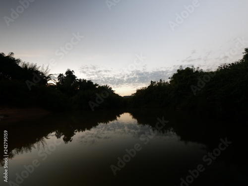 Fototapeta Naklejka Na Ścianę i Meble -  View of the YOM river.Shooting location is Sukhothai Thailand. 