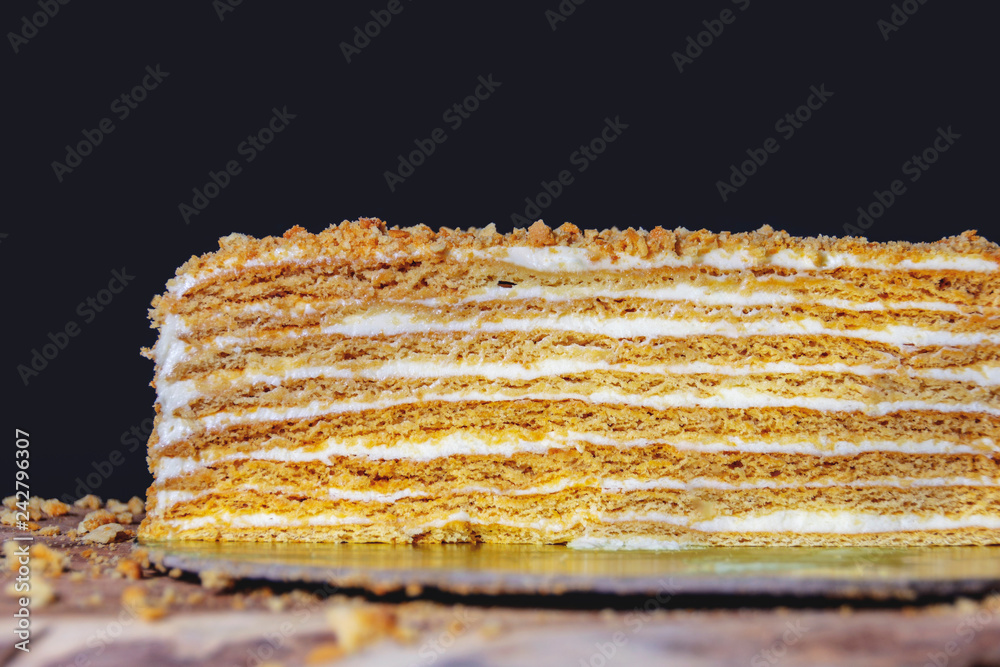 sectional honey cake.closeup sectional honey cake.closeup