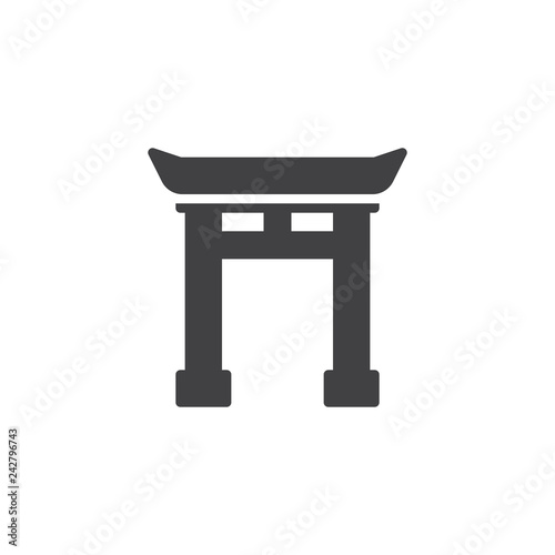 Chinese Gate vector icon. filled flat sign for mobile concept and web design. Chinese Arch simple solid icon. Symbol, logo illustration. Pixel perfect vector graphics
