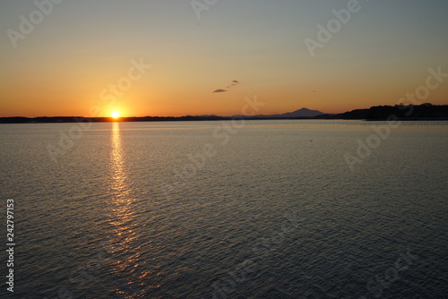 涸沼の夕景