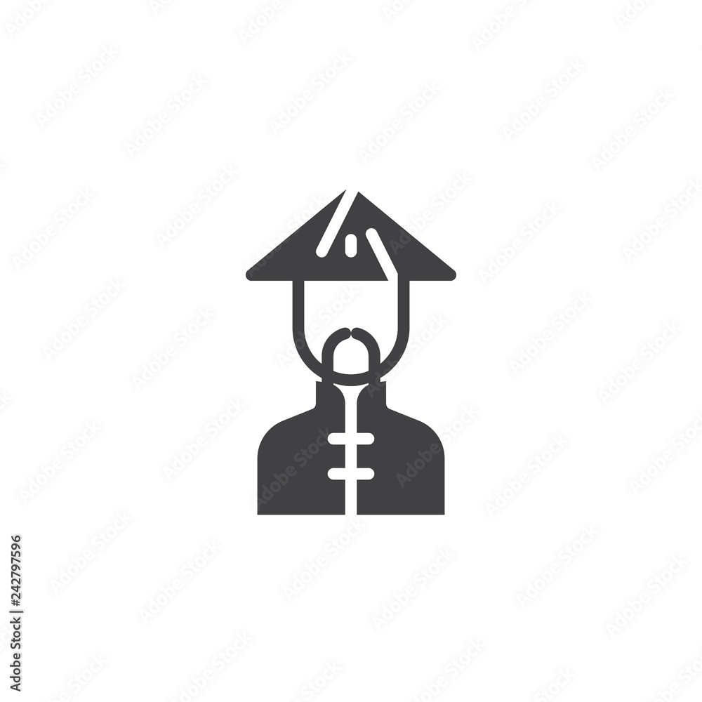 Chinese man vector icon. filled flat sign for mobile concept and web design. Asian monk simple solid icon. Symbol, logo illustration. Pixel perfect vector graphics Chinese man vector icon. filled flat sign for mobile concept and web design. Asian monk simple solid icon. Symbol, logo illustration. Pixel perfect vector graphics