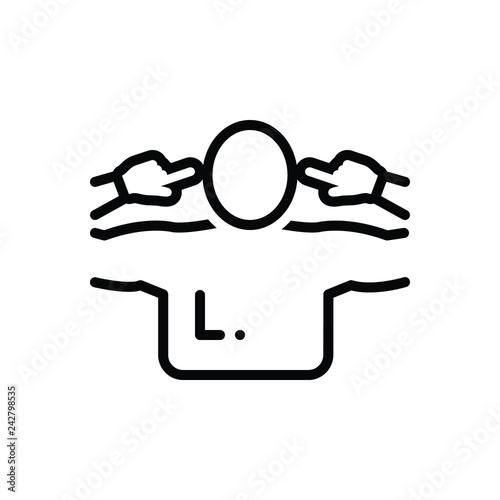 Black line icon for stubborn 