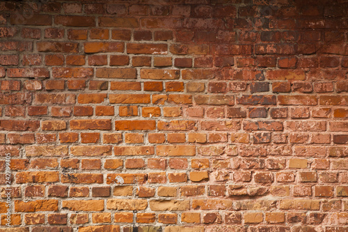 old red brick wall as a background