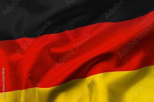 Satin texture of curved flag of Germany