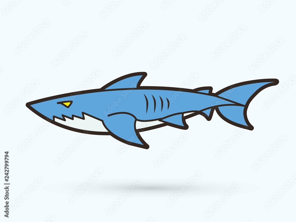 Shark swim cartoon graphic vector Shark swim cartoon graphic vector